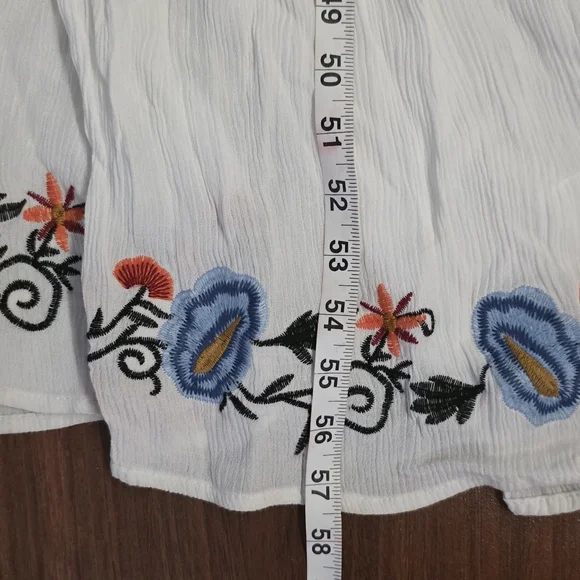 Altar’d State Embroidered Boho Maxi Dress White Floral Tiered Medium - Picture 13 of 13